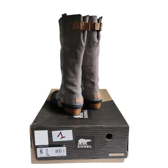 NWT Sorel Slimpack Riding Tall Boots Equestrian Sz 5 Waterproof Leather Charcoal - Picture 9 of 11